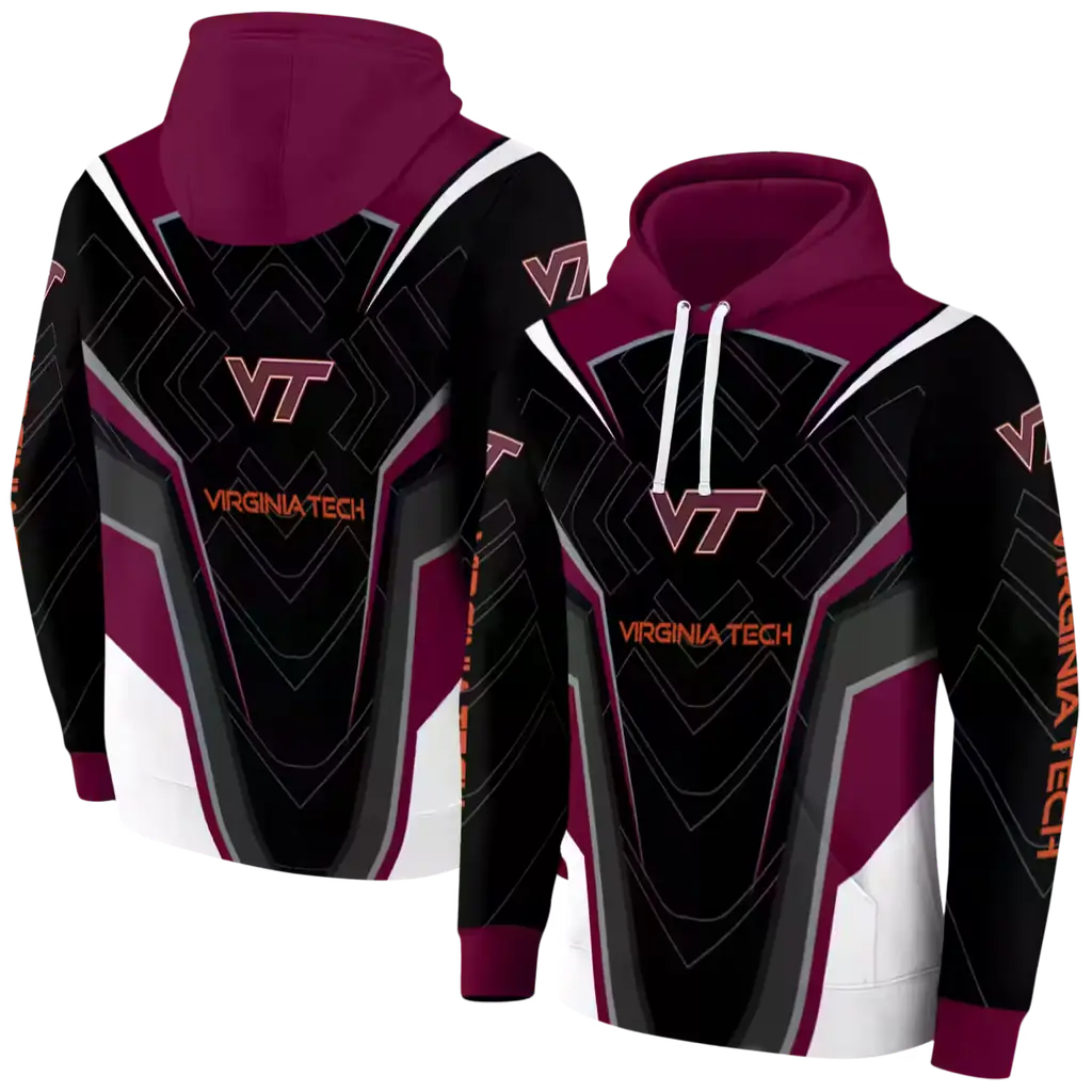 virginia tech hokies futuristic pattern maroon black hoodie fashion forward virginia tech hokies futuristic pattern maroon black hoodie fashion forward