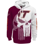 virginia tech hokies graphic punisher maroon white hoodie best selling