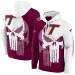 virginia tech hokies graphic punisher maroon white hoodie best selling