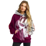 virginia tech hokies graphic punisher maroon white hoodie best selling