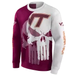 virginia tech hokies graphic punisher maroon white hoodie best selling