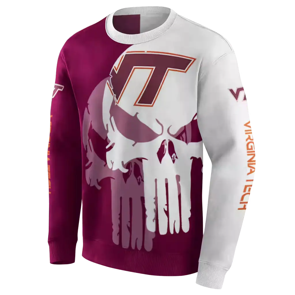 virginia tech hokies graphic punisher maroon white hoodie new arrival virginia tech hokies graphic punisher maroon white hoodie new arrival