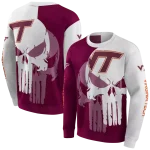 virginia tech hokies graphic punisher maroon white hoodie best selling