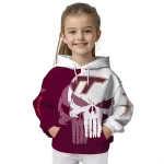virginia tech hokies graphic punisher maroon white hoodie best selling