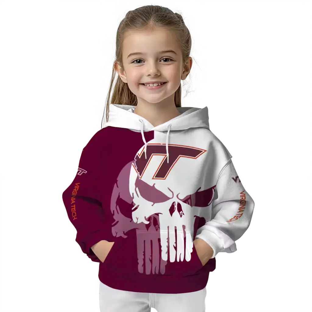 virginia tech hokies graphic punisher maroon white hoodie top rated virginia tech hokies graphic punisher maroon white hoodie top rated