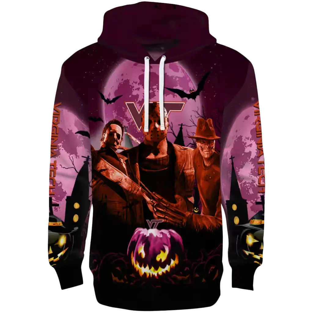 virginia tech hokies halloween vibes maroon black hoodie best selling virginia tech hokies halloween vibes maroon black hoodie best selling