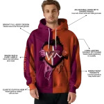 virginia tech hokies heartbeat graphic maroon hoodie best selling