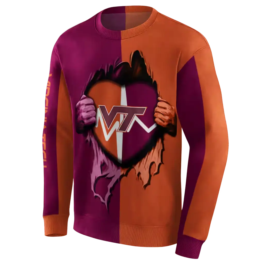 virginia tech hokies heartbeat graphic maroon hoodie new arrival virginia tech hokies heartbeat graphic maroon hoodie new arrival