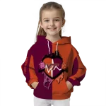 virginia tech hokies heartbeat graphic maroon hoodie best selling