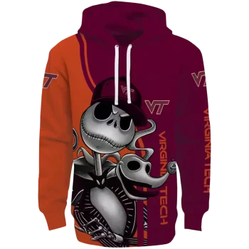 virginia tech hokies jack skellington maroon hoodie best selling