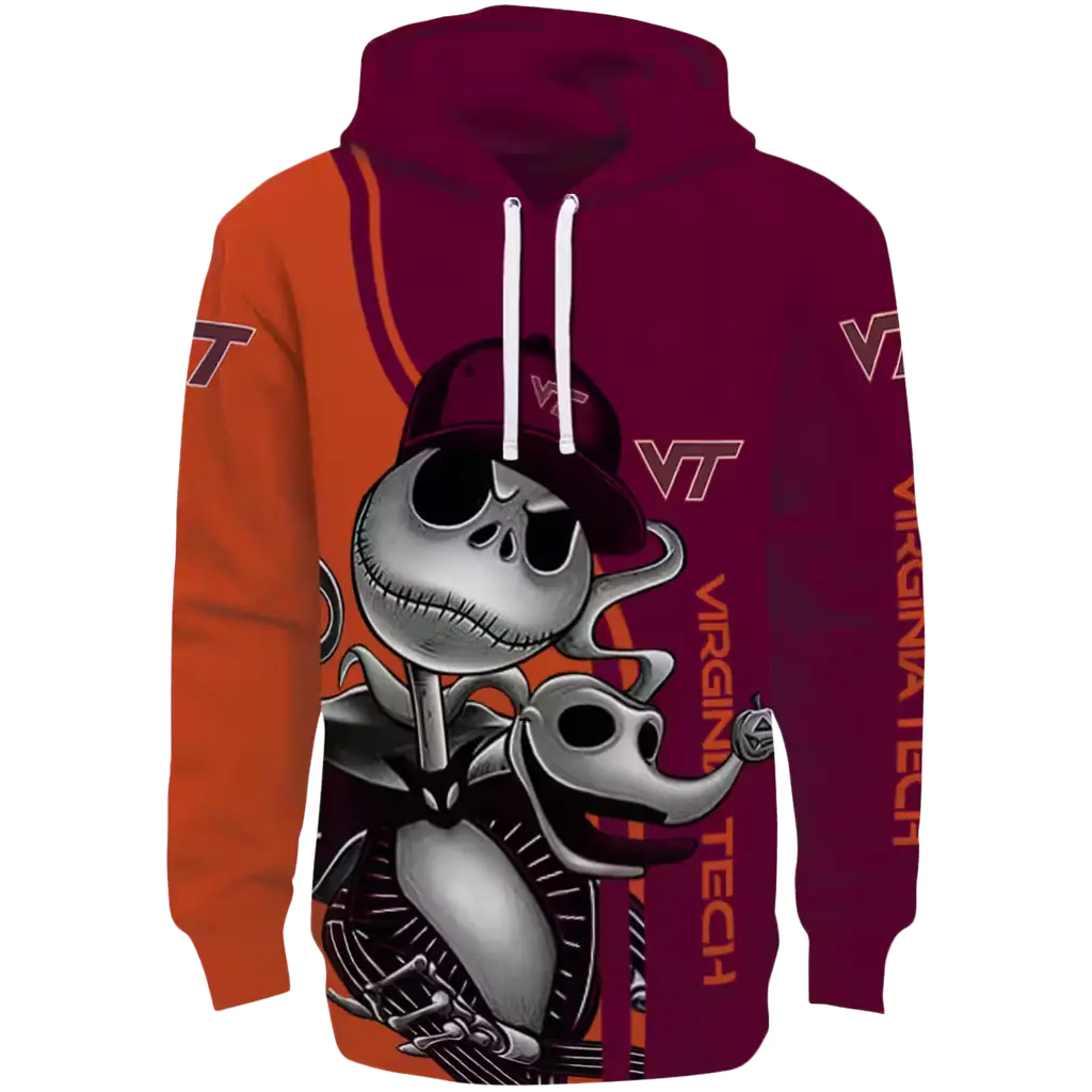 virginia tech hokies jack skellington maroon hoodie best selling virginia tech hokies jack skellington maroon hoodie best selling