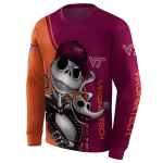 virginia tech hokies jack skellington maroon hoodie best selling