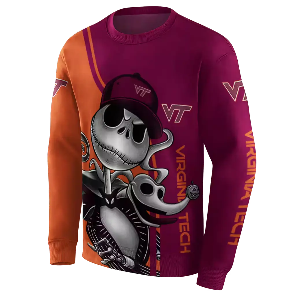 virginia tech hokies jack skellington maroon hoodie new arrival virginia tech hokies jack skellington maroon hoodie new arrival