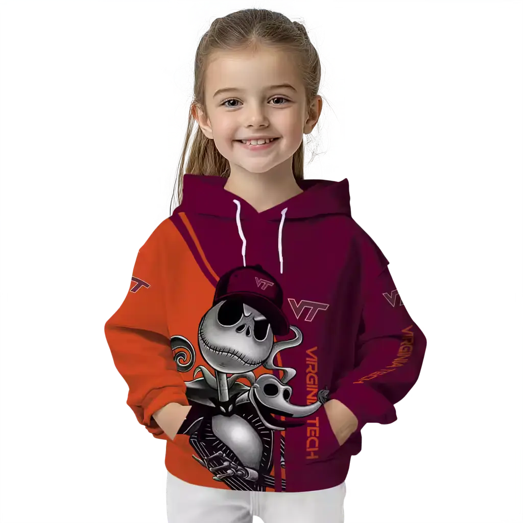 virginia tech hokies jack skellington maroon hoodie top rated virginia tech hokies jack skellington maroon hoodie top rated