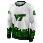 virginia tech hokies lucky motif white green hoodie best selling