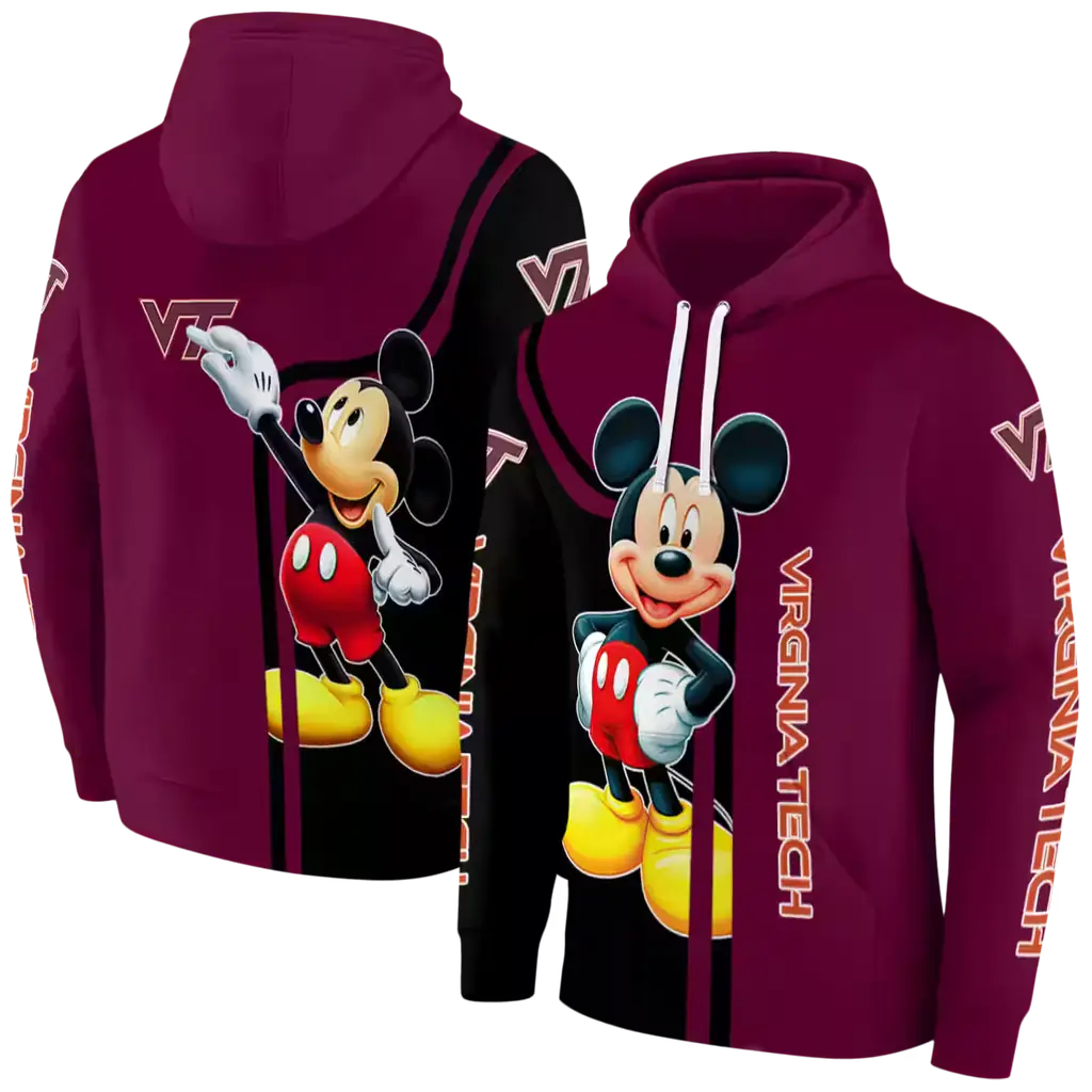 virginia tech hokies mickey mouse maroon black hoodie fashion forward virginia tech hokies mickey mouse maroon black hoodie fashion forward