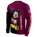 virginia tech hokies mickey mouse maroon black hoodie best selling