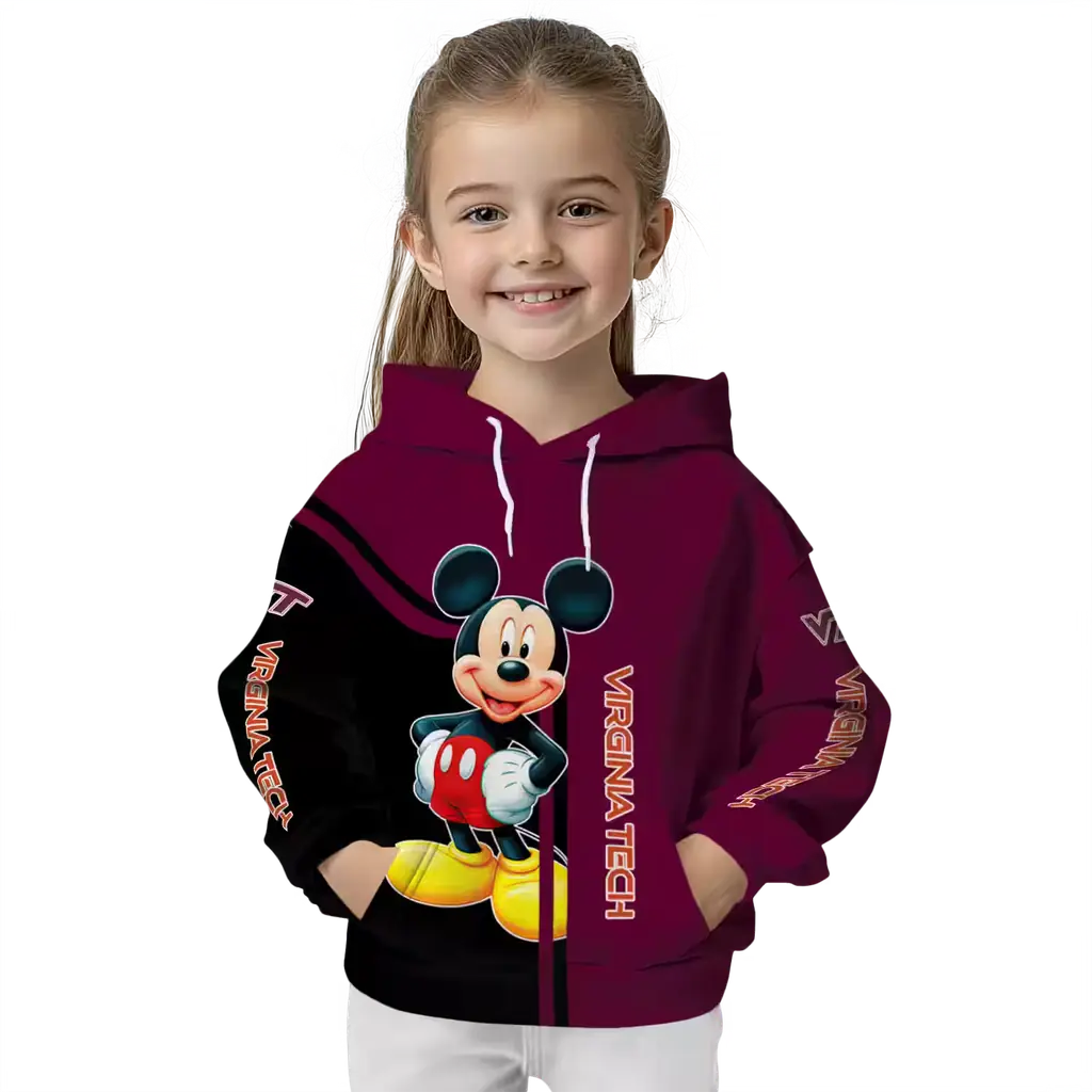 virginia tech hokies mickey mouse maroon black hoodie top rated virginia tech hokies mickey mouse maroon black hoodie top rated