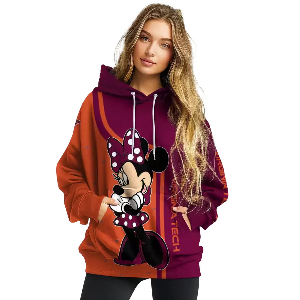 virginia tech hokies minnie mouse maroon hoodie high quality virginia tech hokies minnie mouse maroon hoodie high quality
