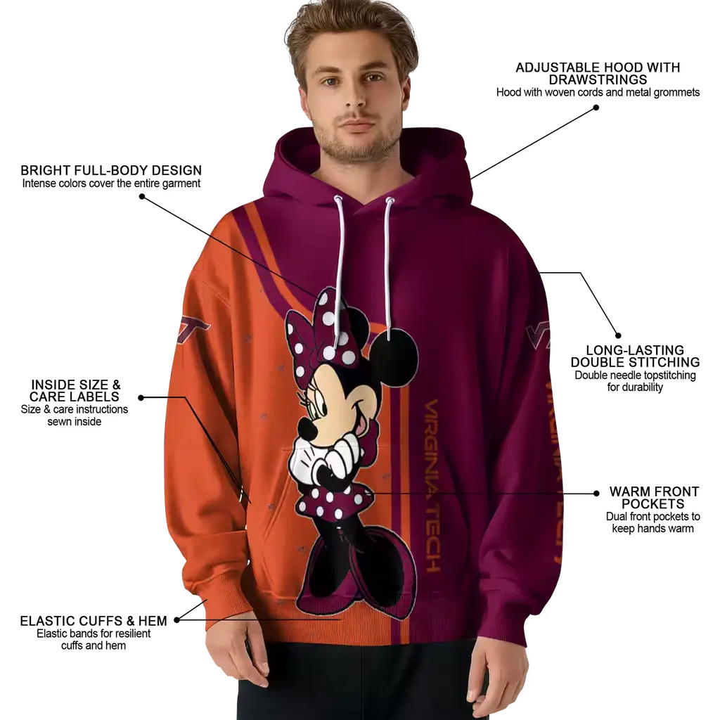 virginia tech hokies minnie mouse maroon hoodie latest model virginia tech hokies minnie mouse maroon hoodie latest model