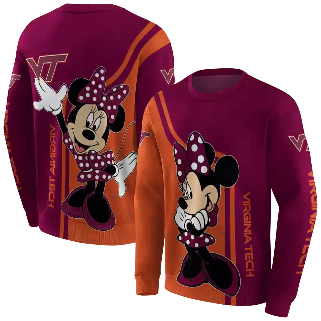 virginia tech hokies minnie mouse maroon hoodie premium grade virginia tech hokies minnie mouse maroon hoodie premium grade