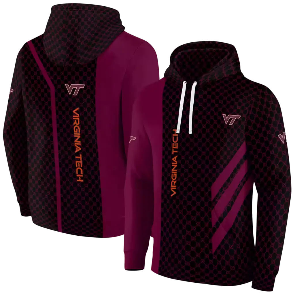 virginia tech hokies monogram pattern maroon hoodie fashion forward virginia tech hokies monogram pattern maroon hoodie fashion forward
