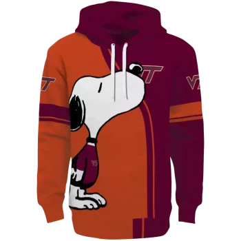 virginia tech hokies playful snoopy maroon hoodie best selling