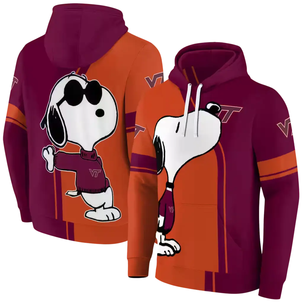 virginia tech hokies playful snoopy maroon hoodie fashion forward virginia tech hokies playful snoopy maroon hoodie fashion forward