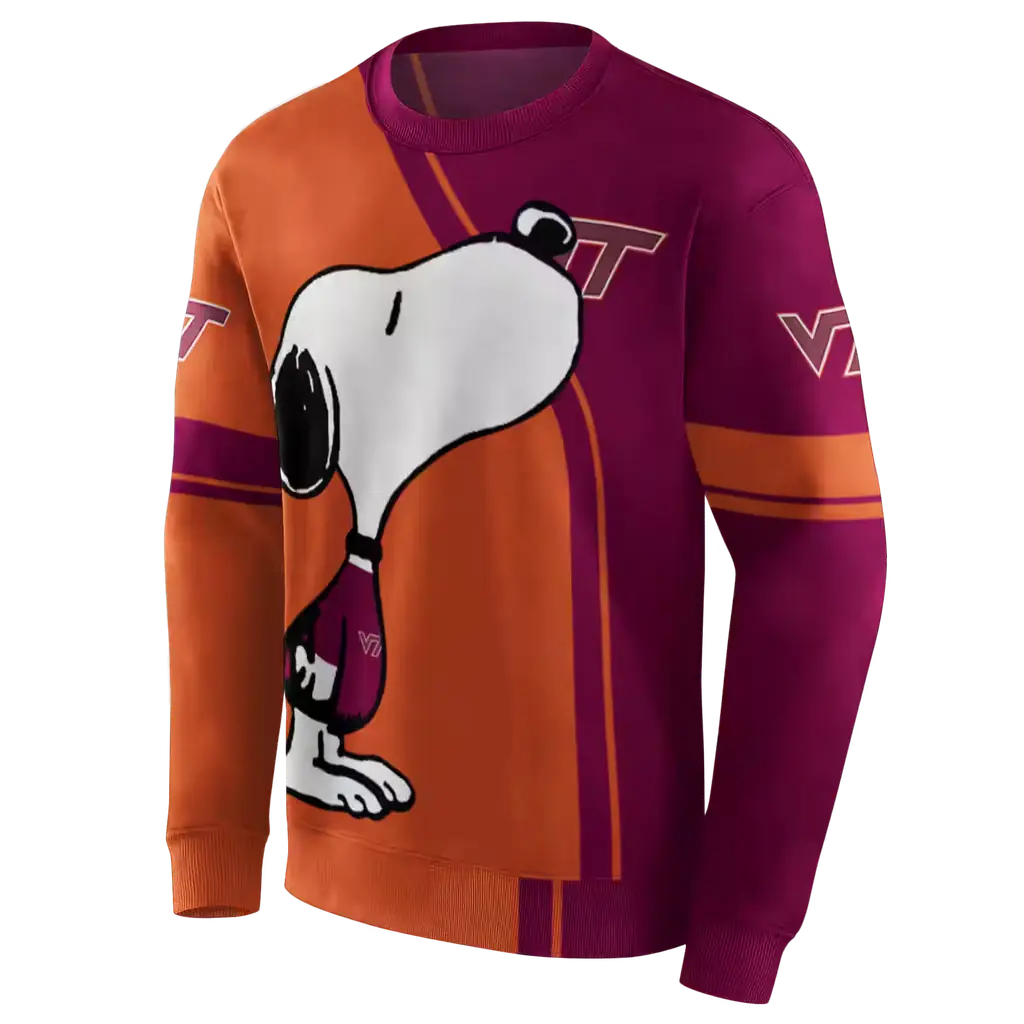virginia tech hokies playful snoopy maroon hoodie new arrival virginia tech hokies playful snoopy maroon hoodie new arrival
