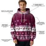 virginia tech hokies reindeer motif maroon hoodie best selling
