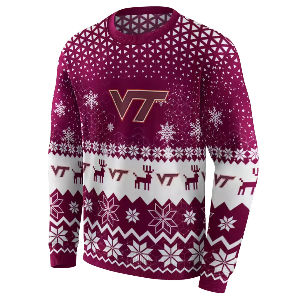 virginia tech hokies reindeer motif maroon hoodie new arrival virginia tech hokies reindeer motif maroon hoodie new arrival