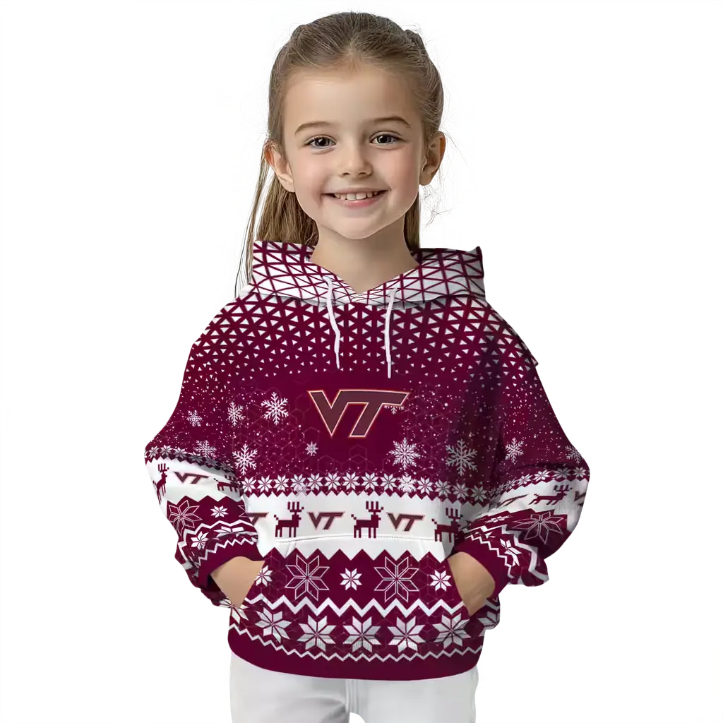 virginia tech hokies reindeer motif maroon hoodie top rated virginia tech hokies reindeer motif maroon hoodie top rated