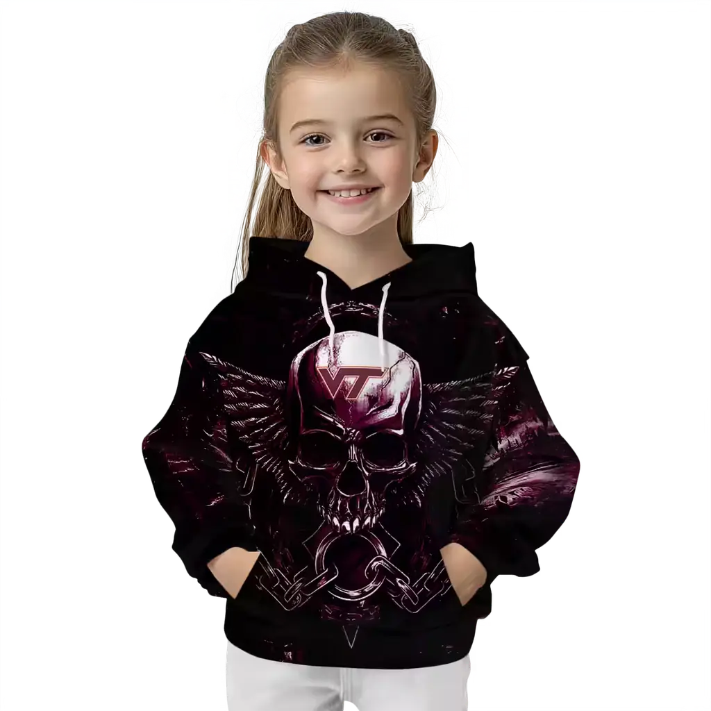 virginia tech hokies skull artwork maroon black hoodie top rated virginia tech hokies skull artwork maroon black hoodie top rated