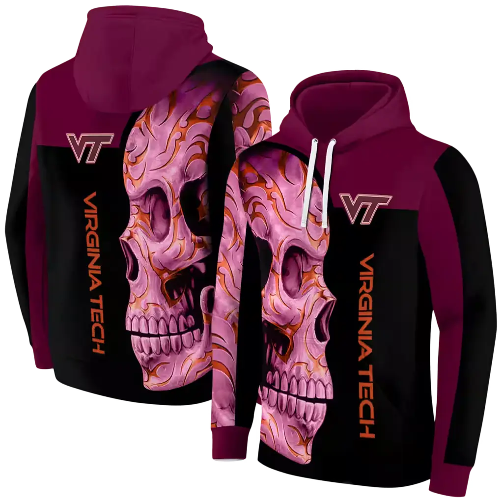 virginia tech hokies skull motif maroon black hoodie fashion forward virginia tech hokies skull motif maroon black hoodie fashion forward