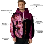virginia tech hokies skull motif maroon black hoodie best selling