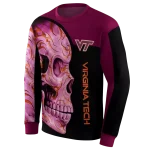 virginia tech hokies skull motif maroon black hoodie best selling