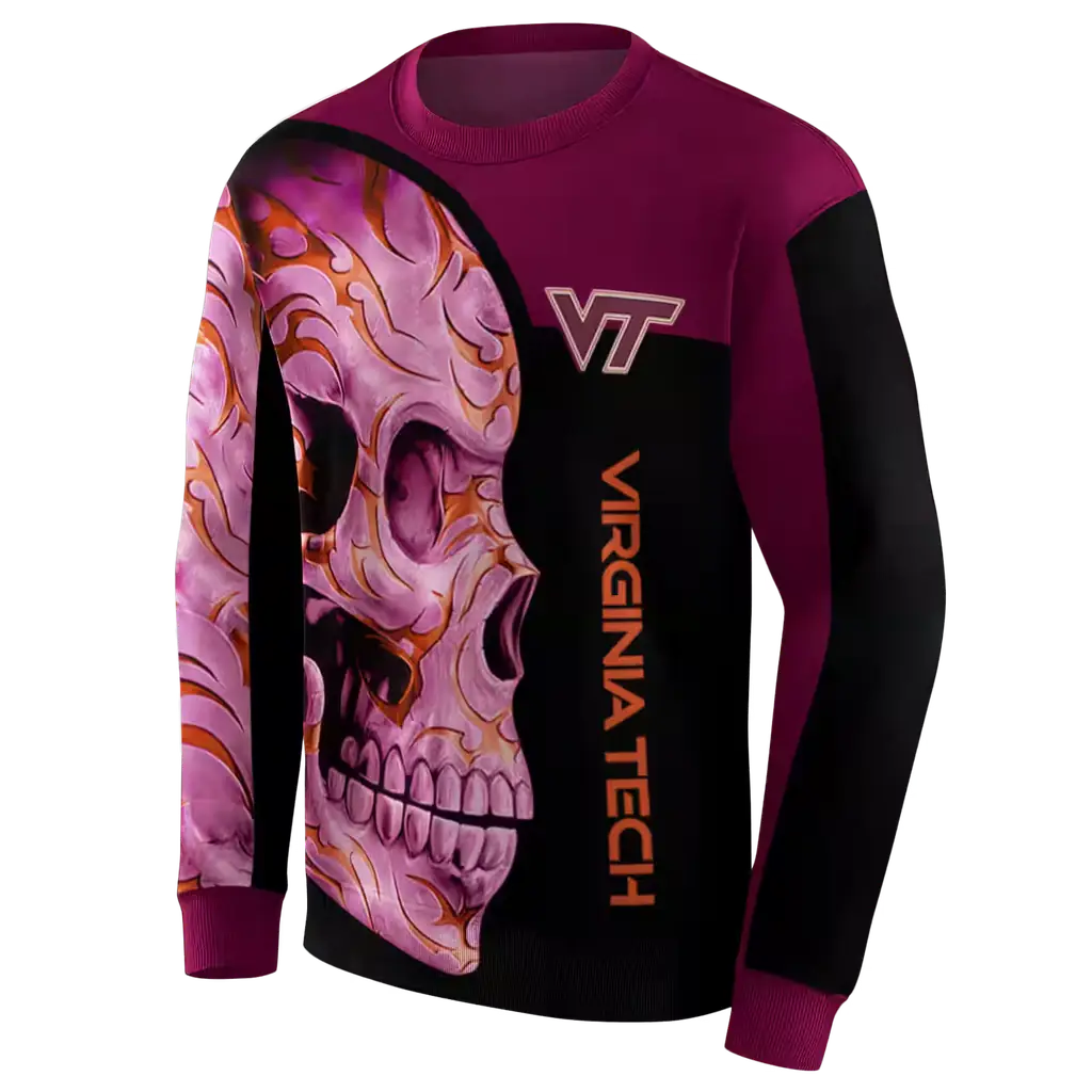 virginia tech hokies skull motif maroon black hoodie new arrival virginia tech hokies skull motif maroon black hoodie new arrival