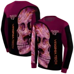virginia tech hokies skull motif maroon black hoodie best selling