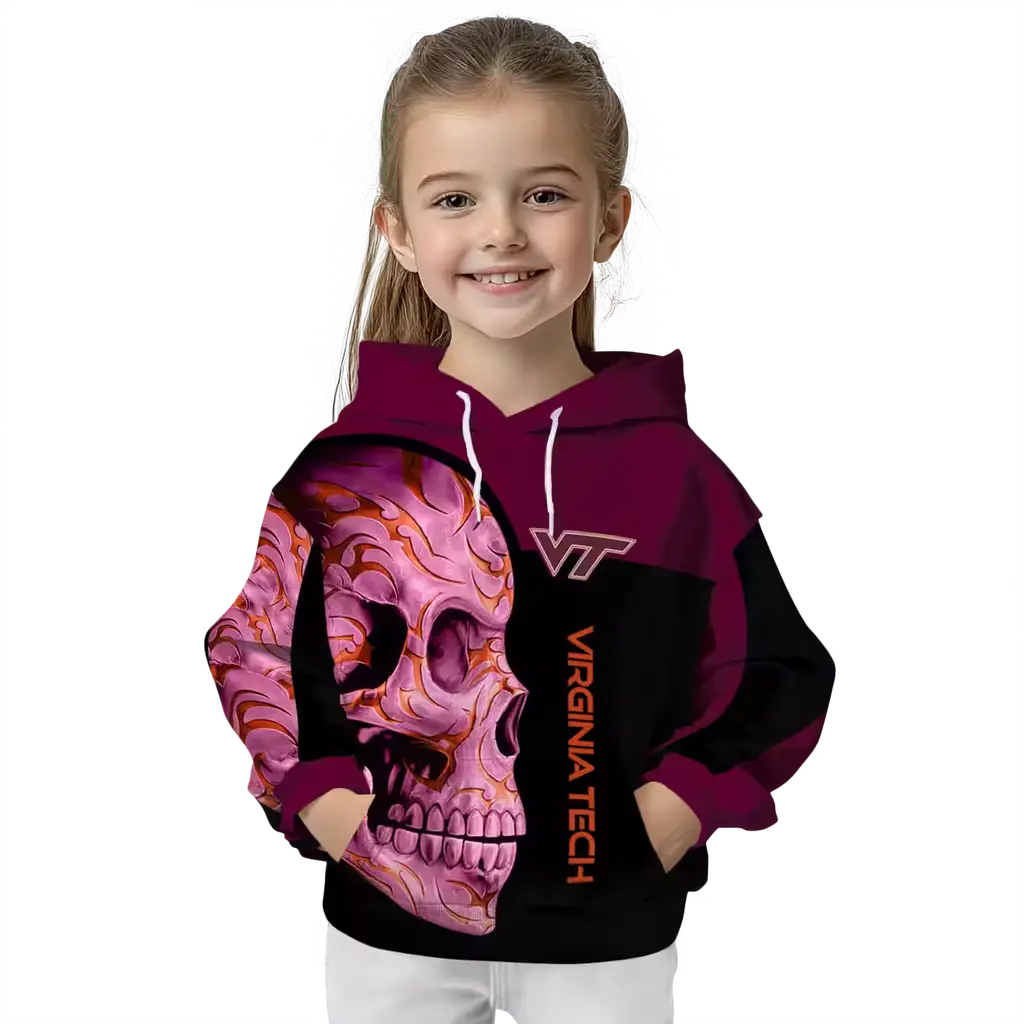 virginia tech hokies skull motif maroon black hoodie top rated virginia tech hokies skull motif maroon black hoodie top rated