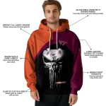 virginia tech hokies skull punisher orange black hoodie best selling