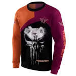 virginia tech hokies skull punisher orange black hoodie best selling