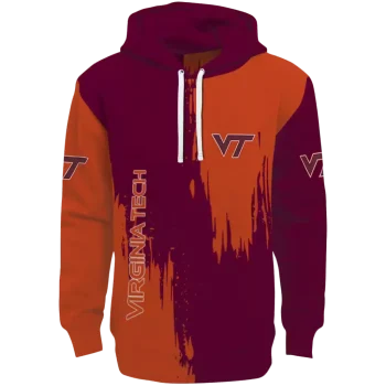 virginia tech hokies splatter effect maroon hoodie best selling
