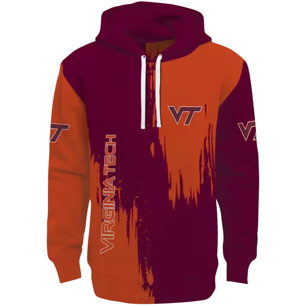 virginia tech hokies splatter effect maroon hoodie best selling virginia tech hokies splatter effect maroon hoodie best selling