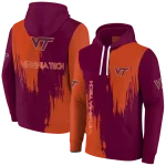 virginia tech hokies splatter effect maroon hoodie best selling