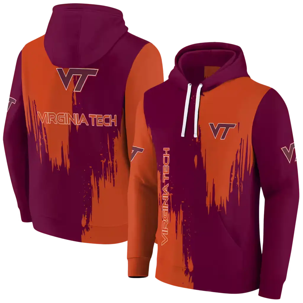 virginia tech hokies splatter effect maroon hoodie fashion forward virginia tech hokies splatter effect maroon hoodie fashion forward