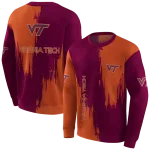 virginia tech hokies splatter effect maroon hoodie best selling