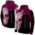 virginia tech hokies sugar skull maroon black hoodie best selling