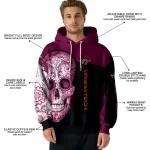 virginia tech hokies sugar skull maroon black hoodie best selling