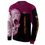virginia tech hokies sugar skull maroon black hoodie best selling