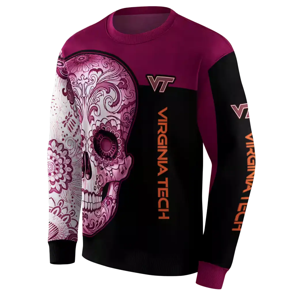 virginia tech hokies sugar skull maroon black hoodie new arrival virginia tech hokies sugar skull maroon black hoodie new arrival